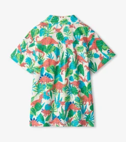 Sale Boys Jungle Dino Short Sleeve Jersey Button Down BOY Tops