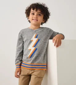 Outlet Boys Lightning Bolt V-Neck Sweater BOY Sweaters