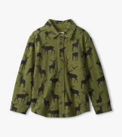 Clearance Boys Magestic Elk Jersey Button Down Shirt BOY Tops