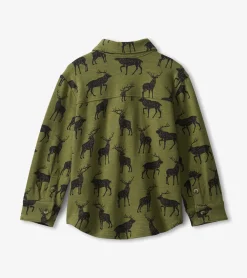 Clearance Boys Magestic Elk Jersey Button Down Shirt BOY Tops
