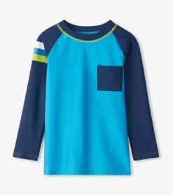New Boys Malibu Blue Long Sleeve Rashguard BOY Swimwear|Swimwear