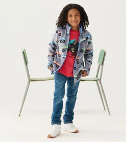 Online Boys Monster Trucks Fuzzy Fleece Zip-Up Jacket BOY Outerwear|Sweaters