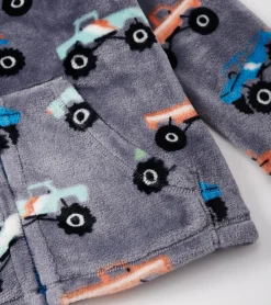 Online Boys Monster Trucks Fuzzy Fleece Zip-Up Jacket BOY Outerwear|Sweaters