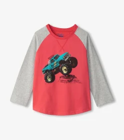 Best Boys Monster Trucks Long Sleeve Raglan T-Shirt BOY Tops