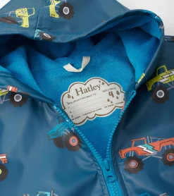 Sale Boys Monster Trucks Zip-Up Rain Jacket BOY Rainwear|Rainwear