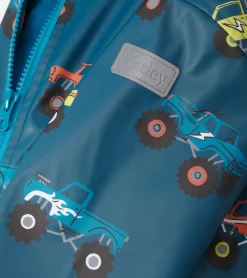 Sale Boys Monster Trucks Zip-Up Rain Jacket BOY Rainwear|Rainwear