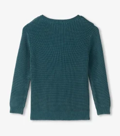 Online Boys Moroccan Blue Button Neck Sweater BOY Sweaters