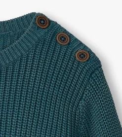 Online Boys Moroccan Blue Button Neck Sweater BOY Sweaters