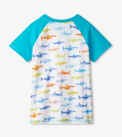 Clearance Boys Painted Sharks Raglan T-Shirt BOY Tops