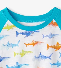 Clearance Boys Painted Sharks Raglan T-Shirt BOY Tops