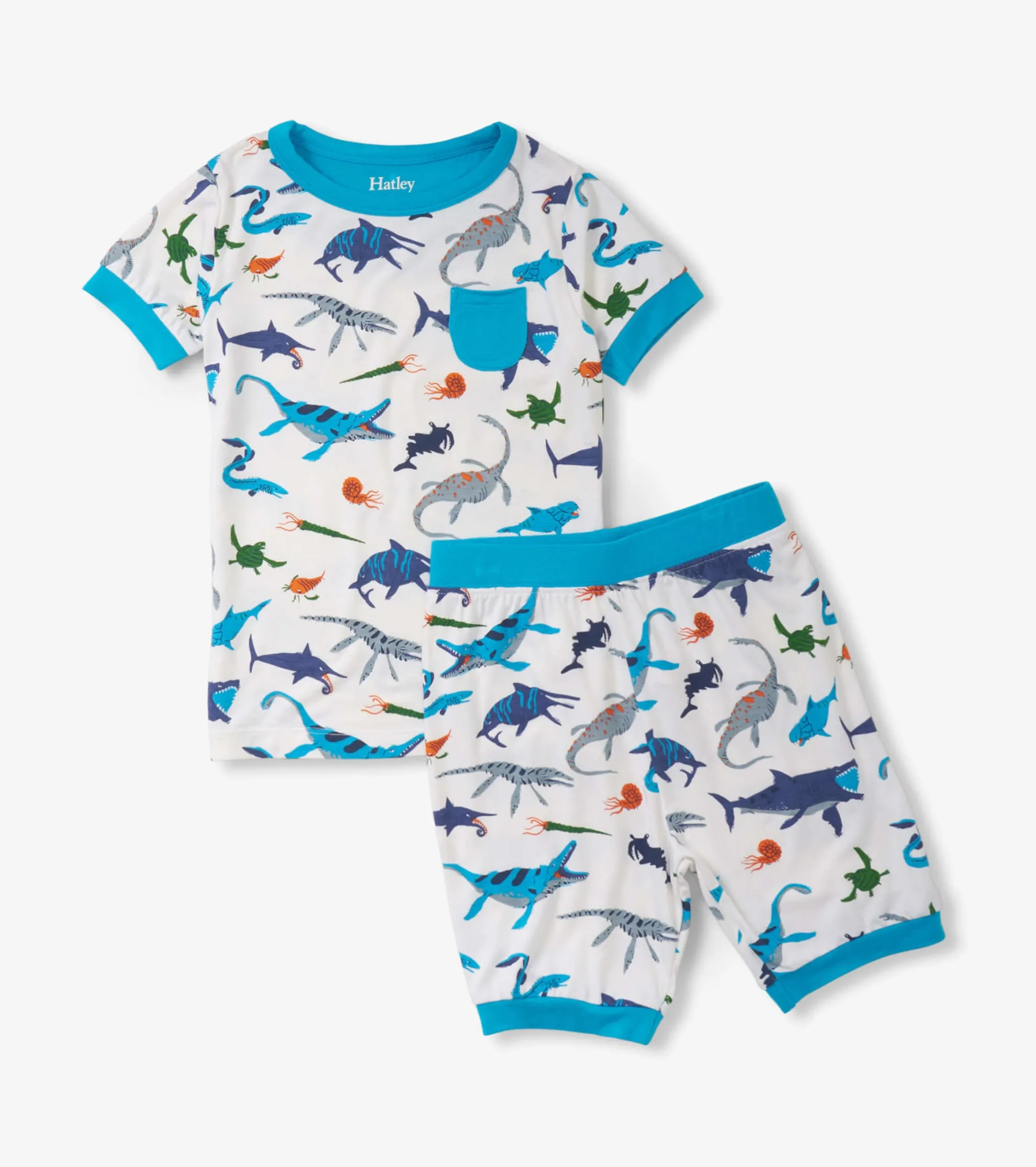 New Boys Prehistoric Marine Bamboo Short Pajama Set BOY Sleepwear|Sleepwear