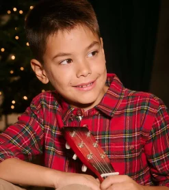 Online Boys Red Plaid Button Down Shirt BOY Tops