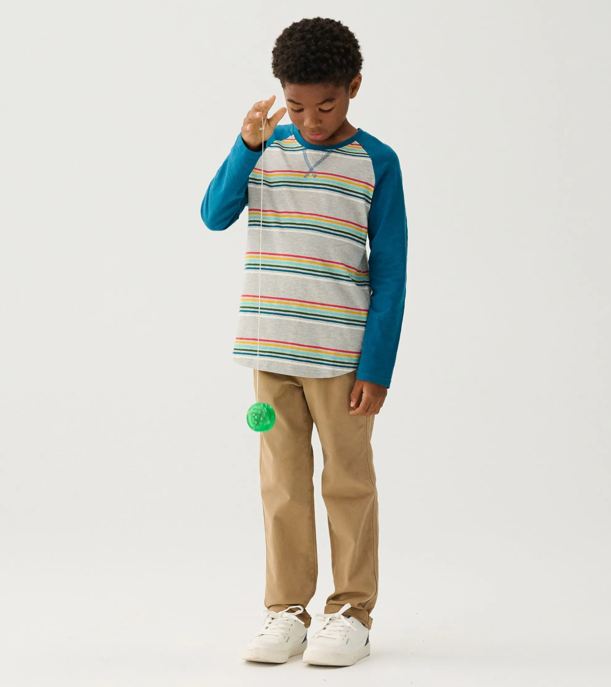 Outlet Boys Retro Stripes Long Sleeve Raglan T-Shirt BOY Tops