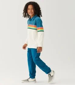 Sale Boys Retro Stripes Long Sleeve Panelled Polo BOY Tops