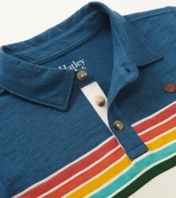 Sale Boys Retro Stripes Long Sleeve Panelled Polo BOY Tops