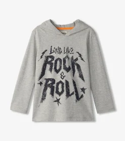 Boys Rock & Roll Long Sleeve Hoodie Tee BOY Sweaters