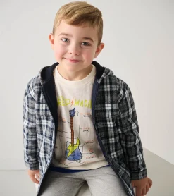 Outlet Boys Salute Plaid Lined Hooded Jacket BOY Sweaters