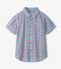 Outlet Boys Scuba Check Button Down Shirt BOY Tops