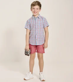 Outlet Boys Scuba Check Button Down Shirt BOY Tops