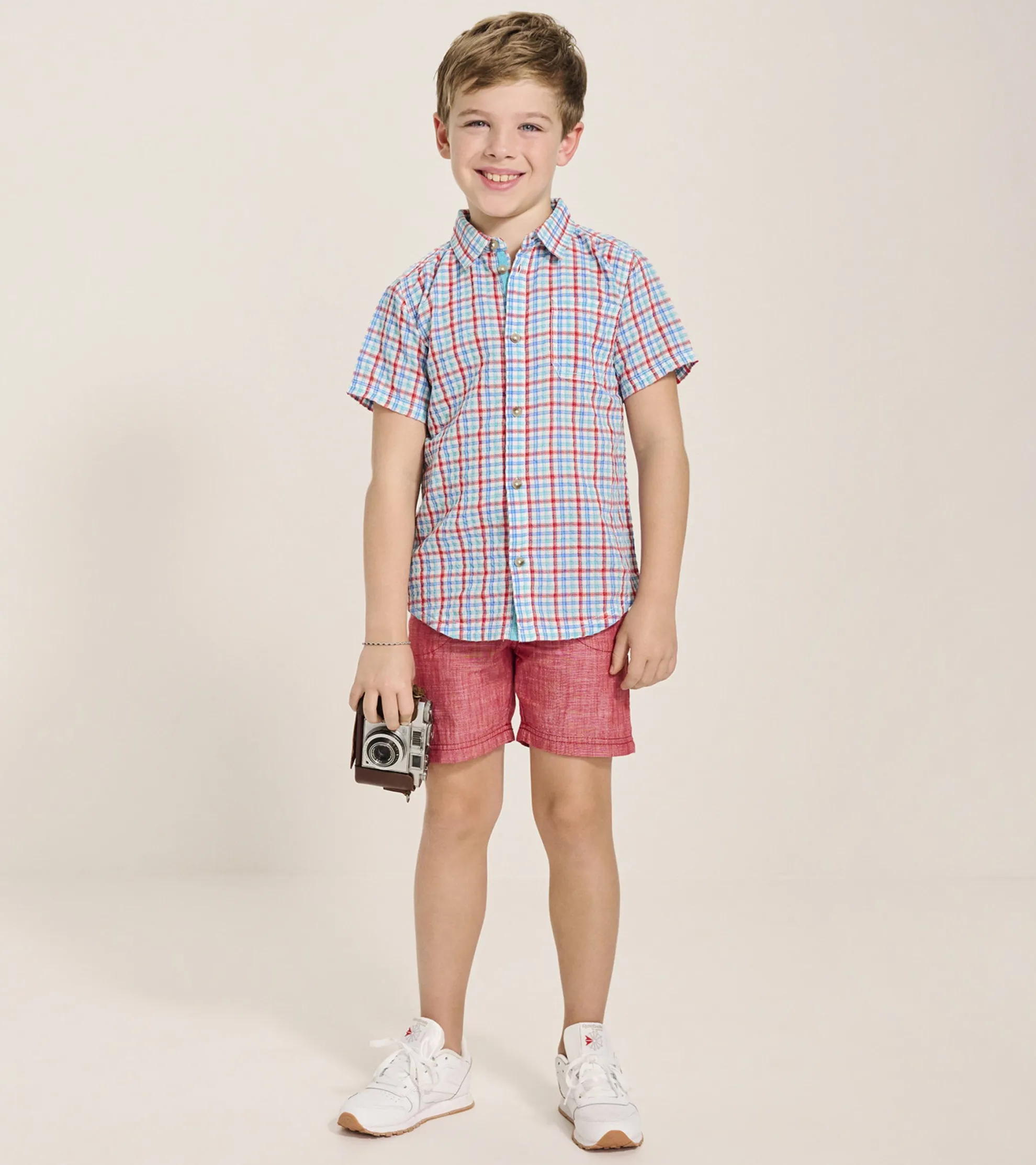 Outlet Boys Scuba Check Button Down Shirt BOY Tops