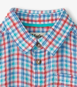 Outlet Boys Scuba Check Button Down Shirt BOY Tops