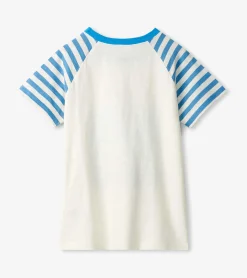 New Boys Shark Fin Waves Raglan T-Shirt BOY Tops