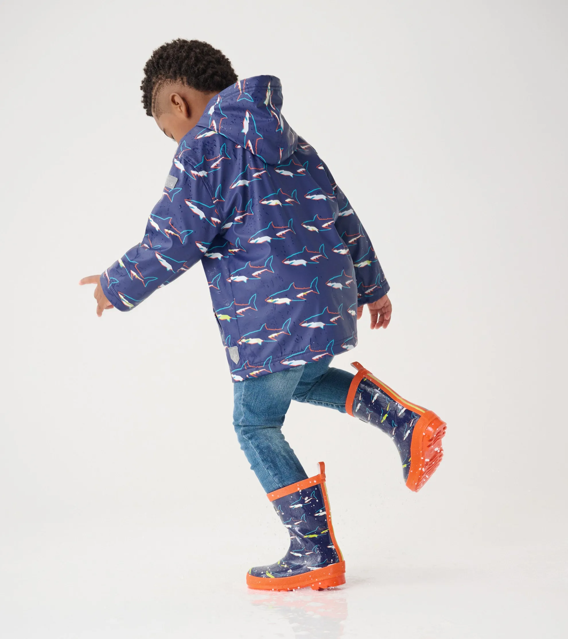 Hot Boys Shark Shiny Rain Boots BOY Rainwear|Rainwear