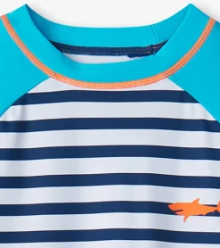 Hot Boys Shark Stripes Long Sleeve Rashguard BOY Swimwear|Swimwear