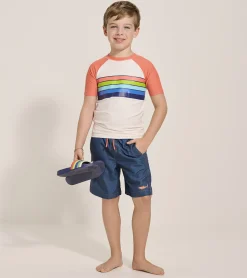 Sale Boys Surfer Stripes Short Sleeve Rashguard BOY Swimwear|Swimwear