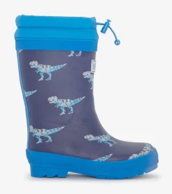Discount Boys T-Rex Attack Sherpa Lined Rain Boots BOY Rainwear|Rainwear