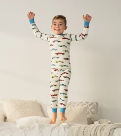 Boys Water Colour Racecars Organic Cotton Pajama Set BOY Sleepwear|Sleepwear