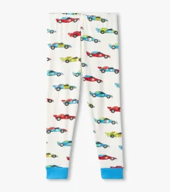 Boys Water Colour Racecars Organic Cotton Pajama Set BOY Sleepwear|Sleepwear