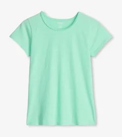 Braided Neck Tee - Ice Green Women Tops