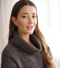 Cable Knit Vest - Charcoal Grey Women Sweaters|Tops