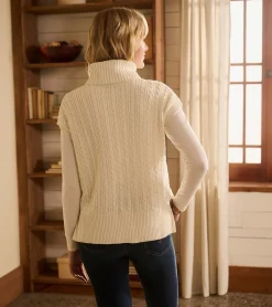 Online Cable Knit Vest - Winter White Women Sweaters|Tops
