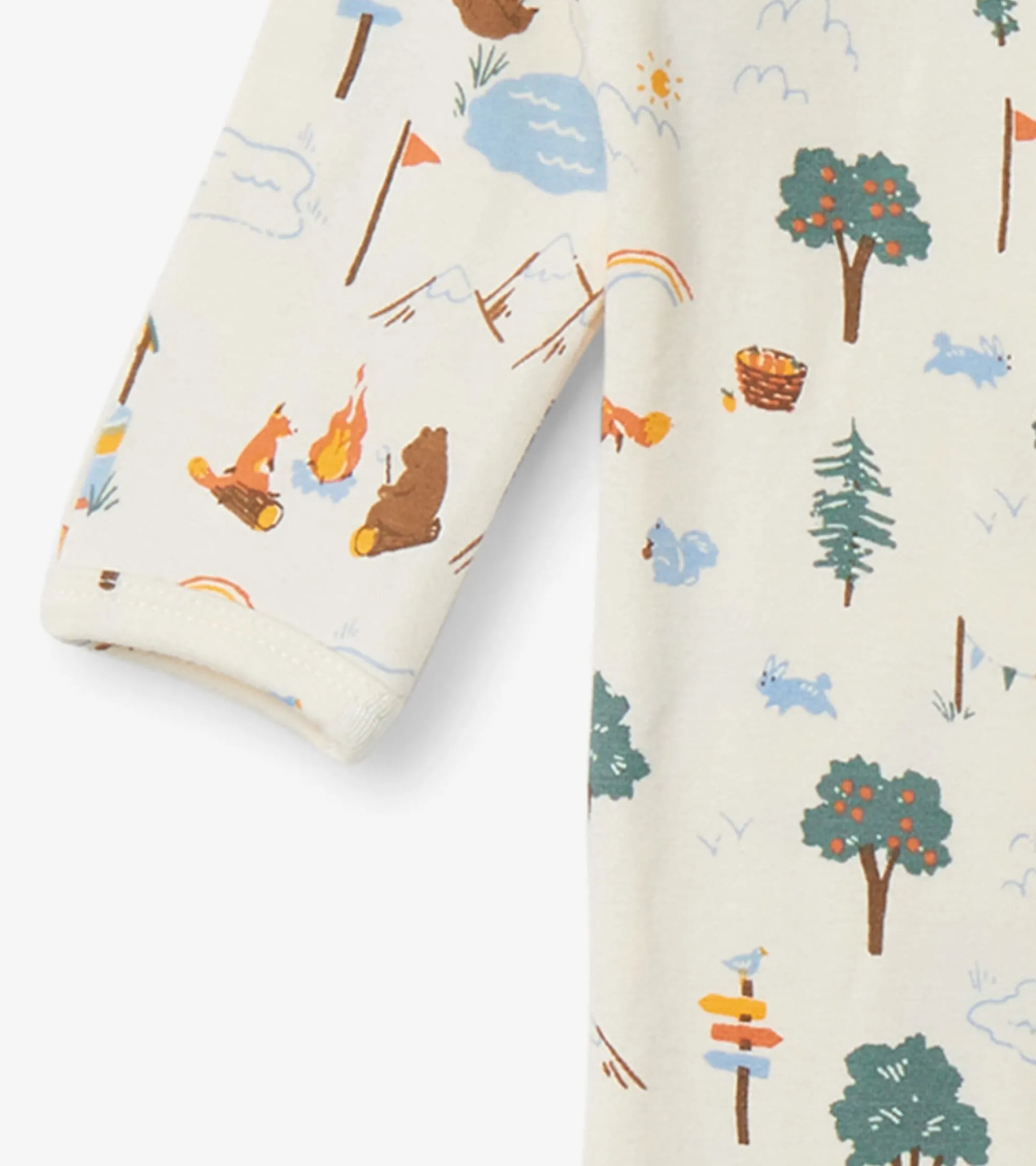 Online Camping Animals Newborn Zip-Up Footed Sleeper Sleepwear|Sleepwear