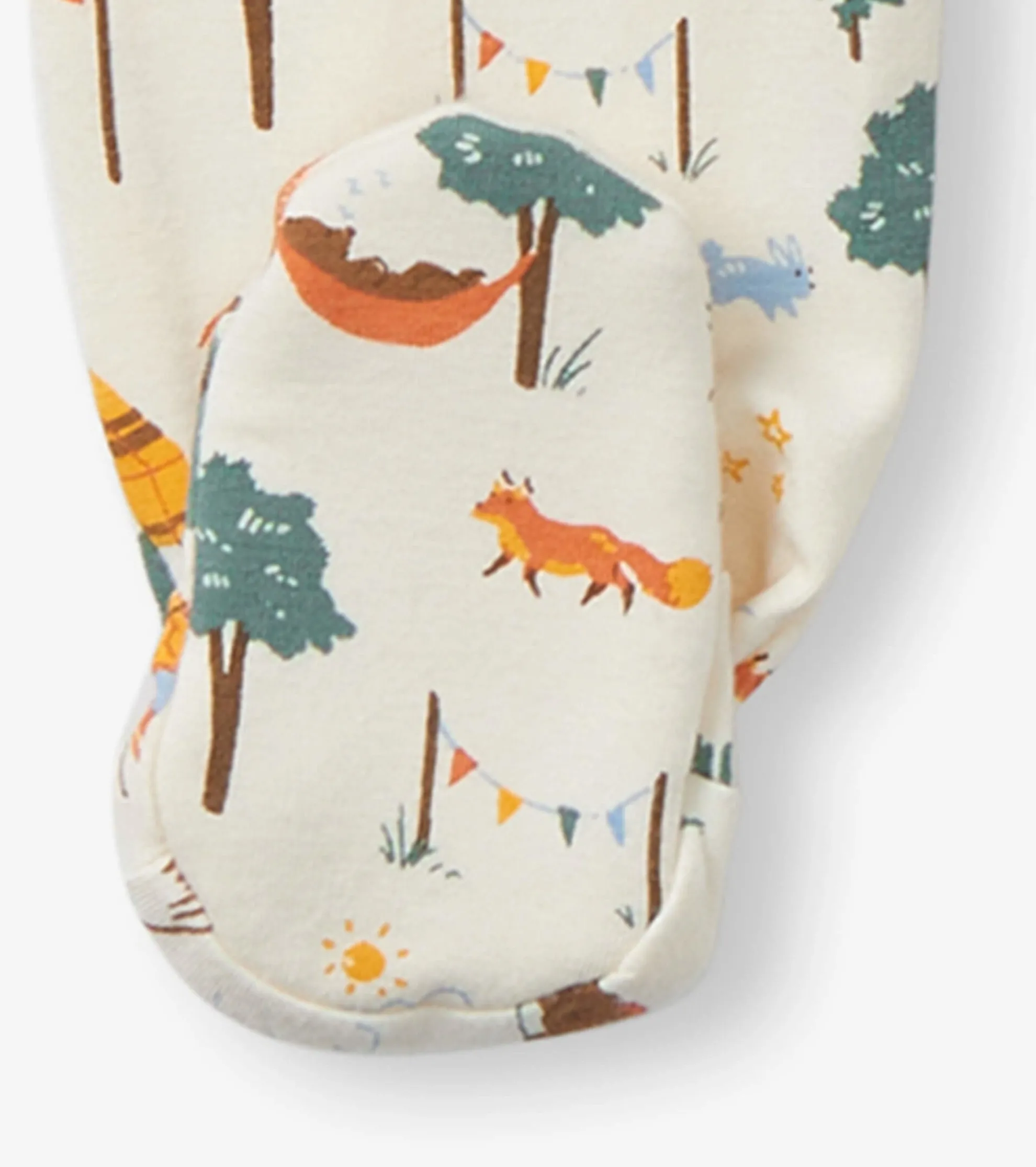 Online Camping Animals Newborn Zip-Up Footed Sleeper Sleepwear|Sleepwear