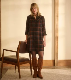 Discount Cara Shirt Dress - Autumn Plaid Women Dresses