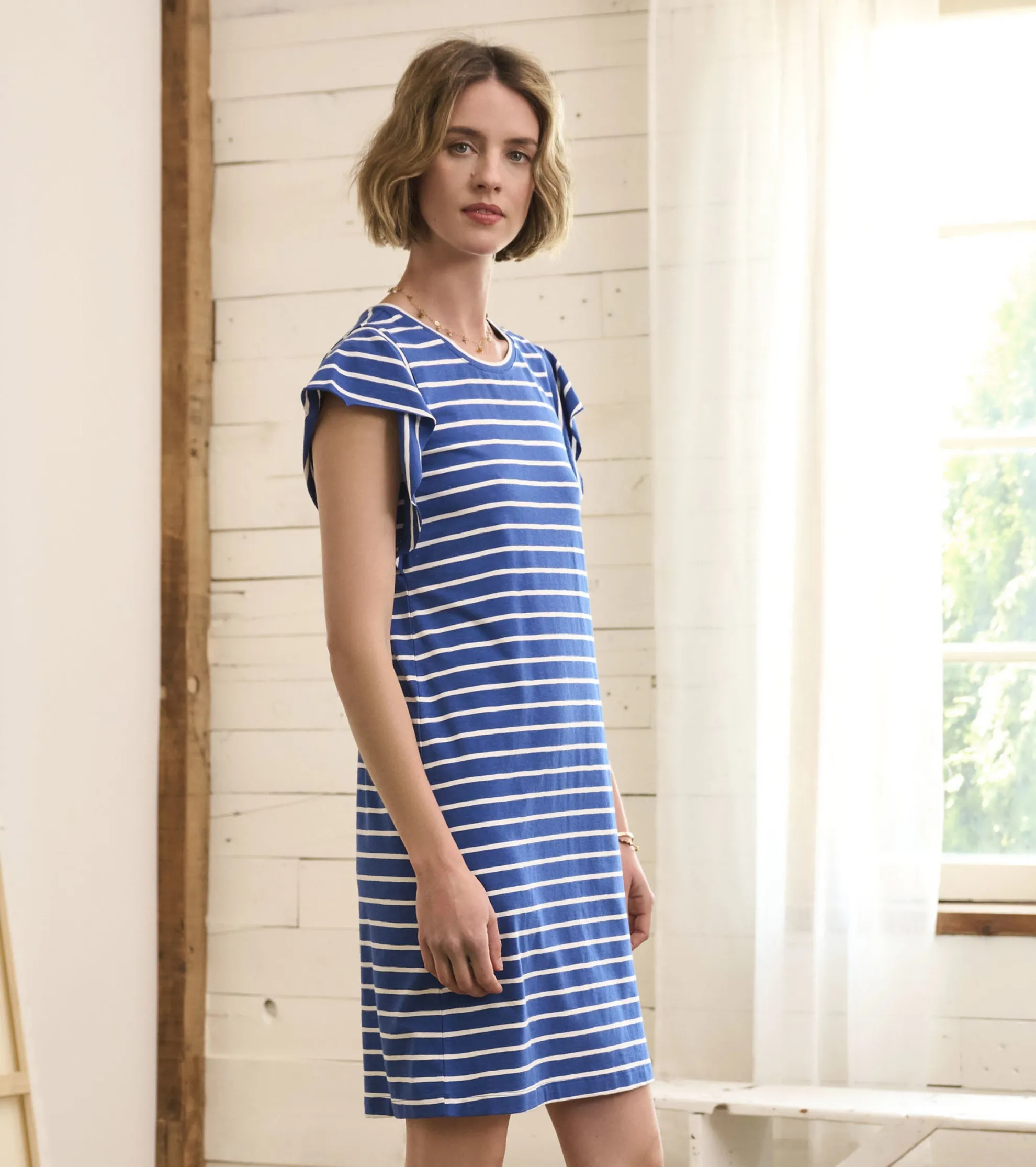 Online Carlie Dress - Blue Quartz Stripes Women Dresses