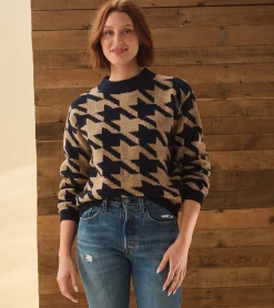 Clearance Carmi Pullover - Large Houndstooth Women Sweaters|Tops