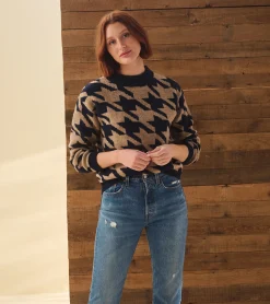 Clearance Carmi Pullover - Large Houndstooth Women Sweaters|Tops