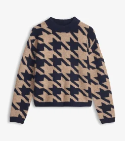 Clearance Carmi Pullover - Large Houndstooth Women Sweaters|Tops