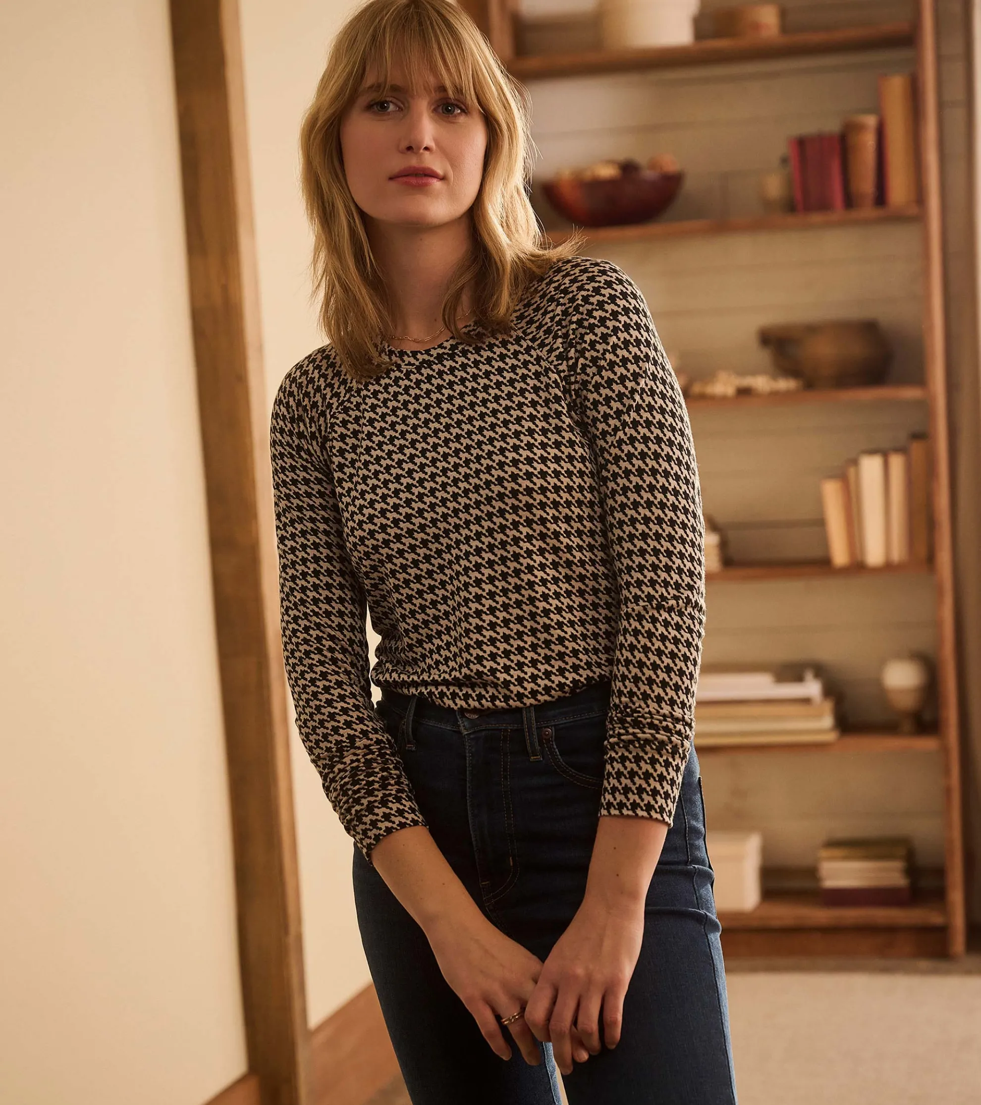 Clearance Chantel Pullover - Houndstooth Women Tops
