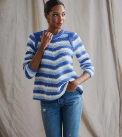 Outlet Chevron Swing Sweater - Navy Blue Women Sweaters