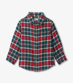 Christmas Plaid Toddler Button Down Shirt Tops