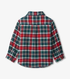 Christmas Plaid Toddler Button Down Shirt Tops