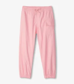 Classic Pink Kids Rain Pants Rainwear|Rainwear
