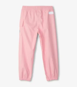 Classic Pink Kids Rain Pants Rainwear|Rainwear