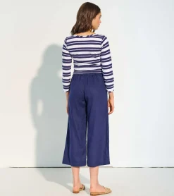Best Cropped Wide Leg Pants - Navy Women Bottoms