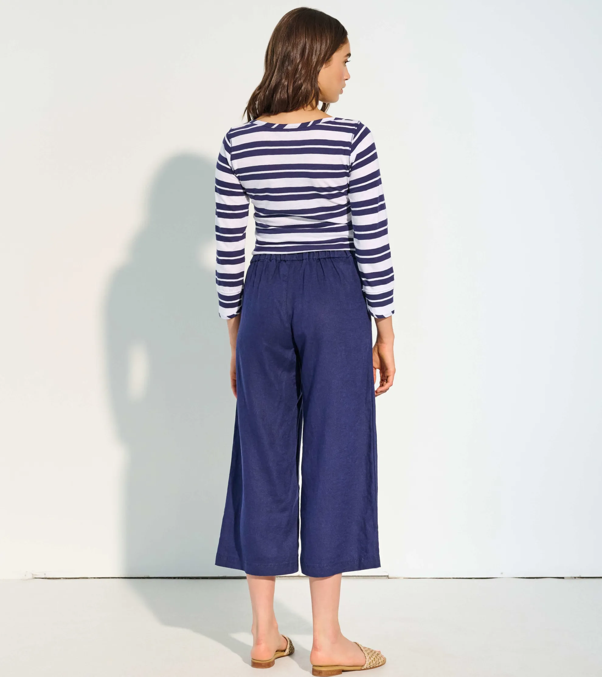 Best Cropped Wide Leg Pants - Navy Women Bottoms